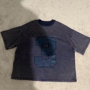 Cropped oversized jersey